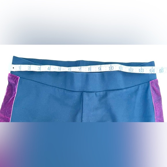 Laundry By Shelli Segal HRise Black Slim Fit Pants w/ Plum Velvet Tuxedo Stripe - Picture 8 of 8